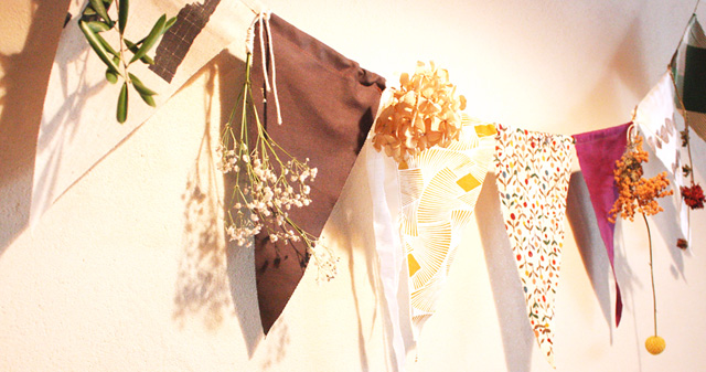 ワークショップ：秋のGarland「布」と「花」～フラッグガーランド作り～